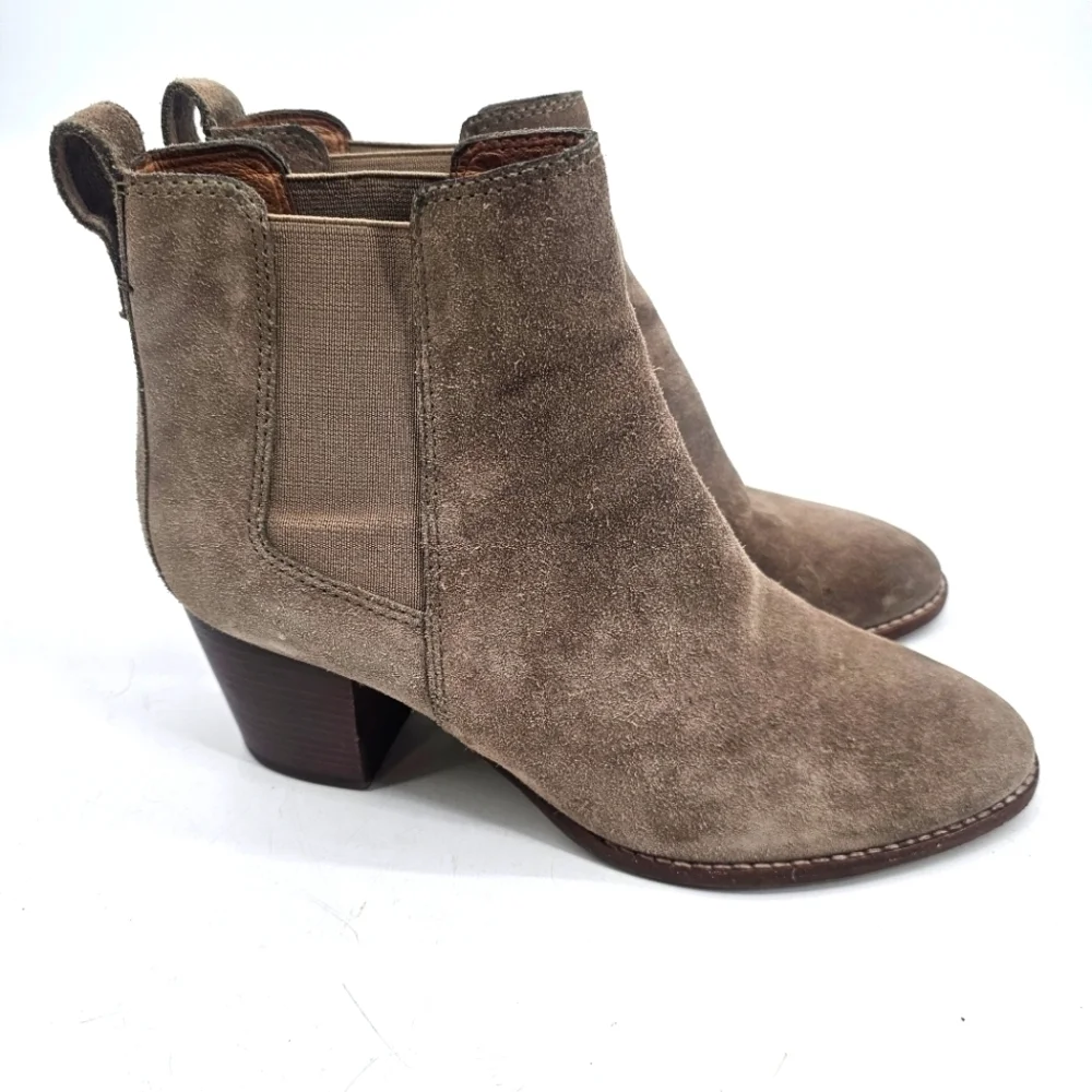 Madewell Taupe Leather Regan Boot in Suede Women's Size 9